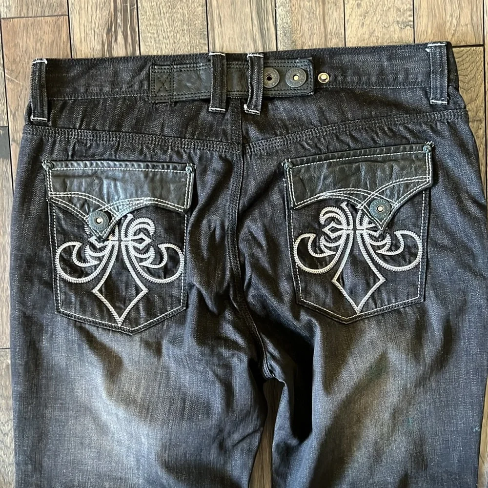Vintage Affliction 100% cotton baggy jeans 40x34 - Picture 9 of 13